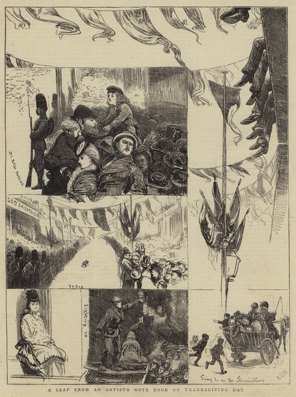 Ett blad från en konstnärs anteckningsbok på Thanksgiving Day av Arthur Boyd Houghton
