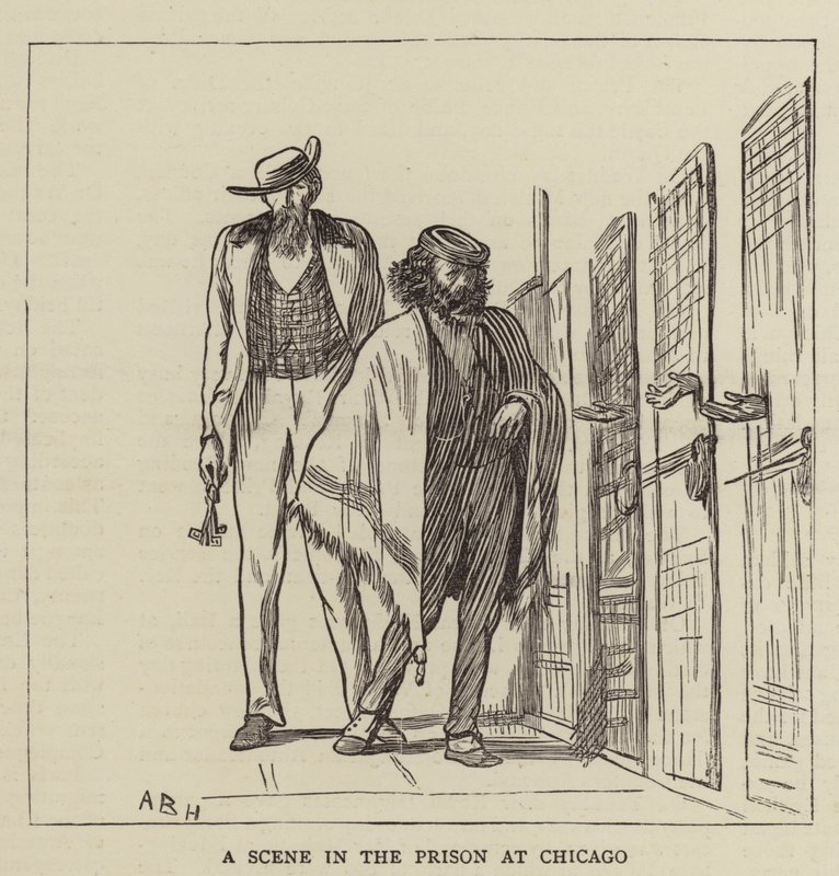 En scen i fängelset i Chicago av Arthur Boyd Houghton