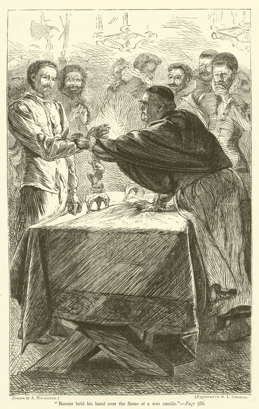 Bonner höll sin hand över lågan från ett vaxljus av Arthur Boyd Houghton