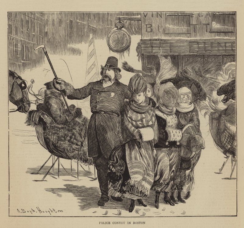 Graphic America, Shakers, polis konvoj i Boston av Arthur Boyd Houghton
