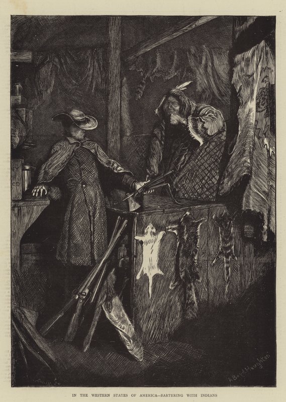 I de västra staterna i Amerika, byteshandel med indianer av Arthur Boyd Houghton