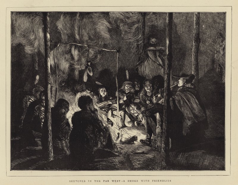 Skisser i Fjärran Västern, en rök med vänskapsmatcher av Arthur Boyd Houghton