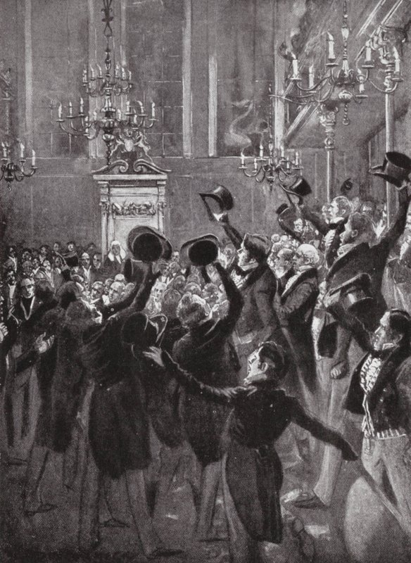 Genomförandet av den andra behandlingen av det första reformförslaget (litografi) av Arthur David (after) McCormick