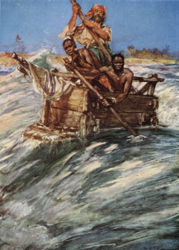 Andrew Battell korsar baren vid munnen av Mbengo av Arthur David McCormick