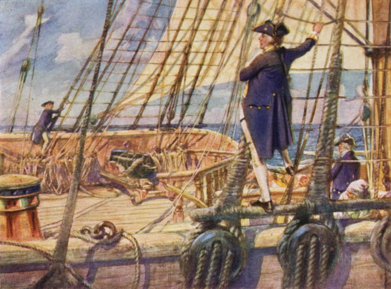Kapten Nelson utmanar en Midshipman att tävla mot masttoppen av Arthur David McCormick