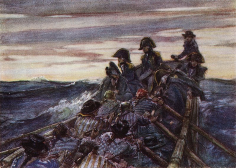 Nelson i en öppen båt i Östersjön ska gå med i flottan av Arthur David McCormick