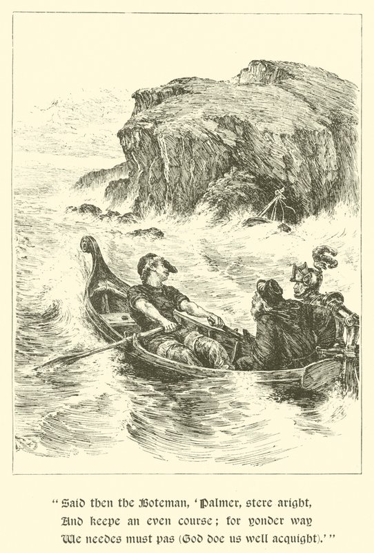 Sir Guyon, The Rock of Proach (gravyr) av Arthur George Walker