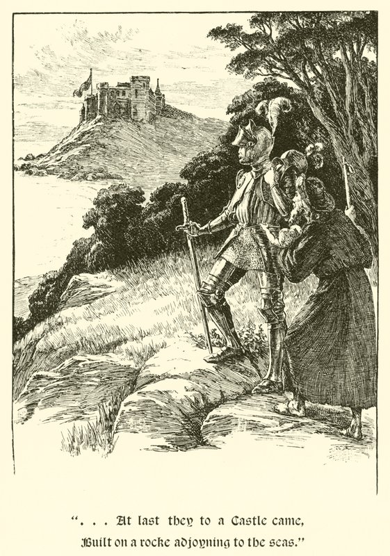 Sir Guyon, De tre systrarna (gravyr) av Arthur George Walker