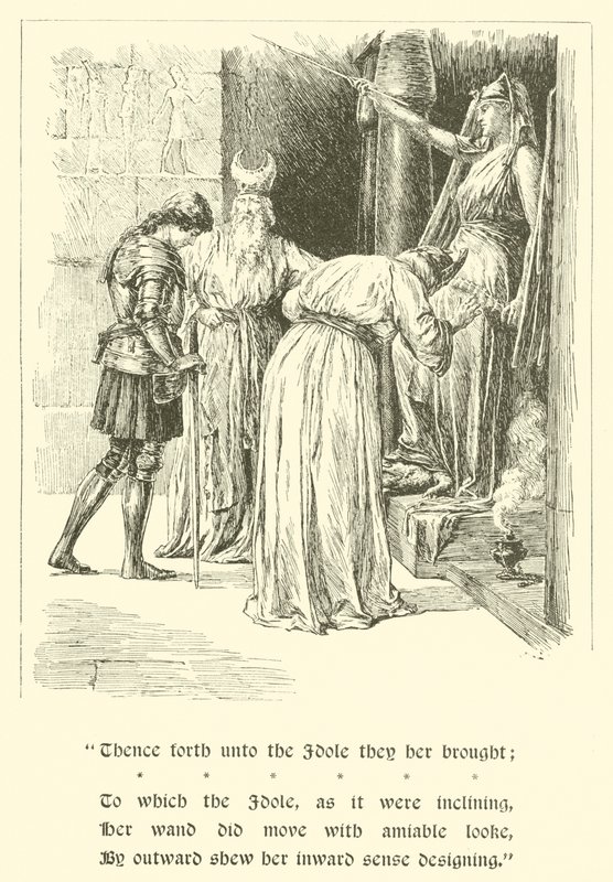 The Adventures of Sir Artegall, Radigund And Britomart (gravyr) av Arthur George Walker