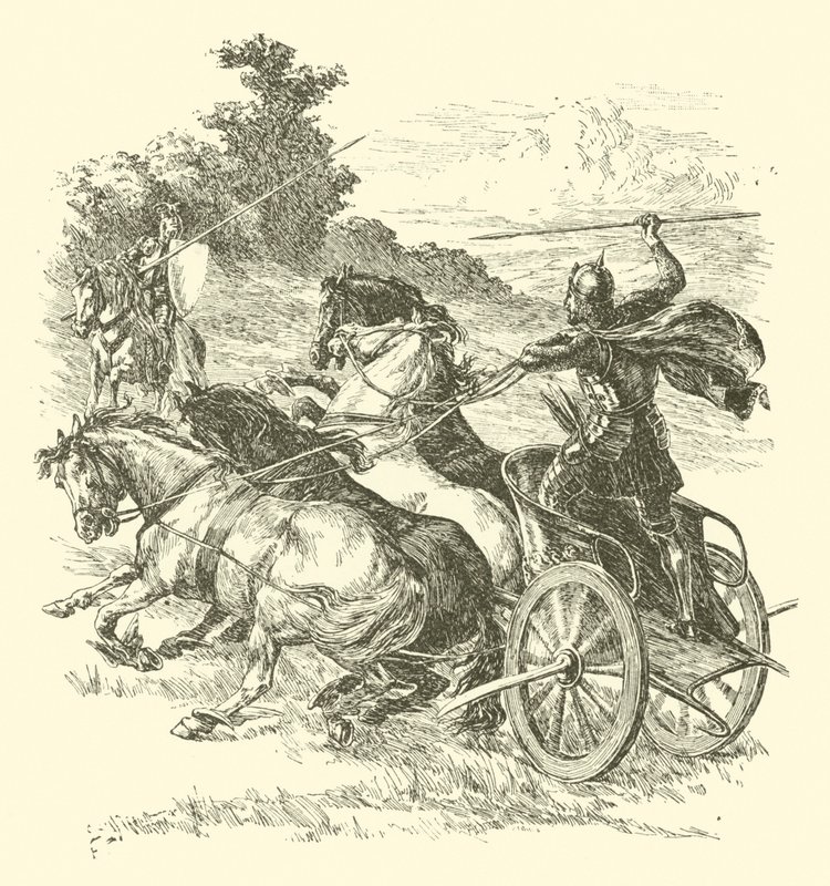 Sir Artegalls äventyr, Sultanens hästar (gravyr) av Arthur George Walker