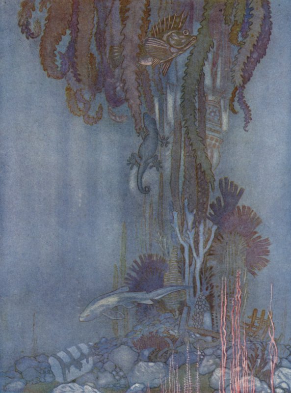 Jag tänkte vilken smärta det var att drunkna (färg litho) av Arthur George Watts
