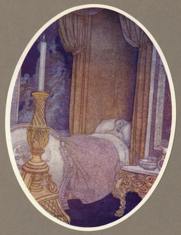 Biskopen beställer sin grav i St Praxeds kyrka (färg litho) av Arthur George Watts
