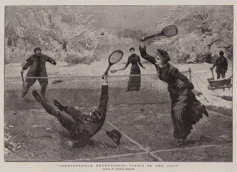 Irrepressible entusiaster, Tennis i snön av Arthur Hopkins