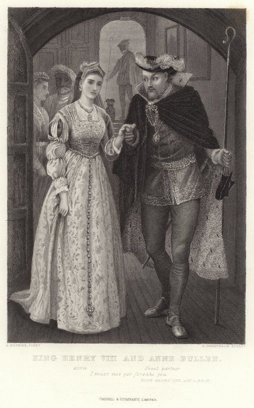 Kung Henrik VIII och Anne Bullen, Kung Henrik VIII, första akten, fjärde sc. av Arthur Hopkins