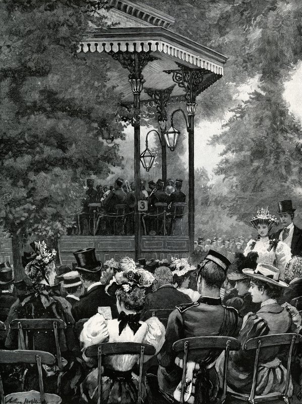 Friluftsmusik i London: Lyssnar på militärbandet i Hyde Park av Arthur Hopkins