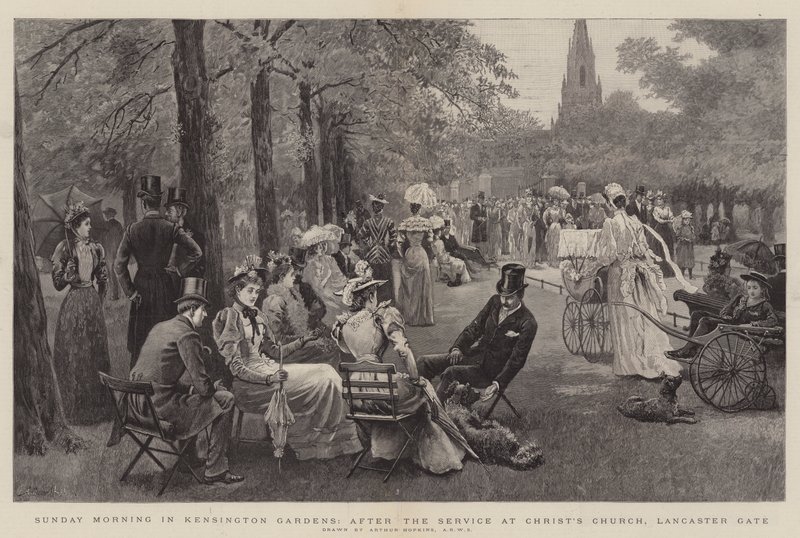 Söndag morgon i Kensington Gardens, efter gudstjänsten i Christ