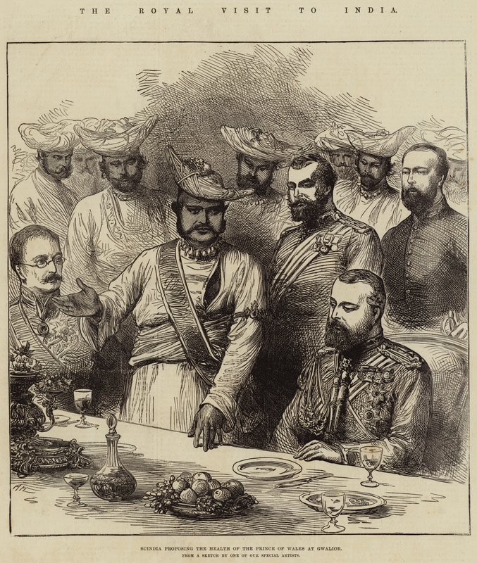 Det kungliga besöket i Indien, Scindia föreslår prinsen av Wales hälsa i Gwalior av Arthur Hopkins