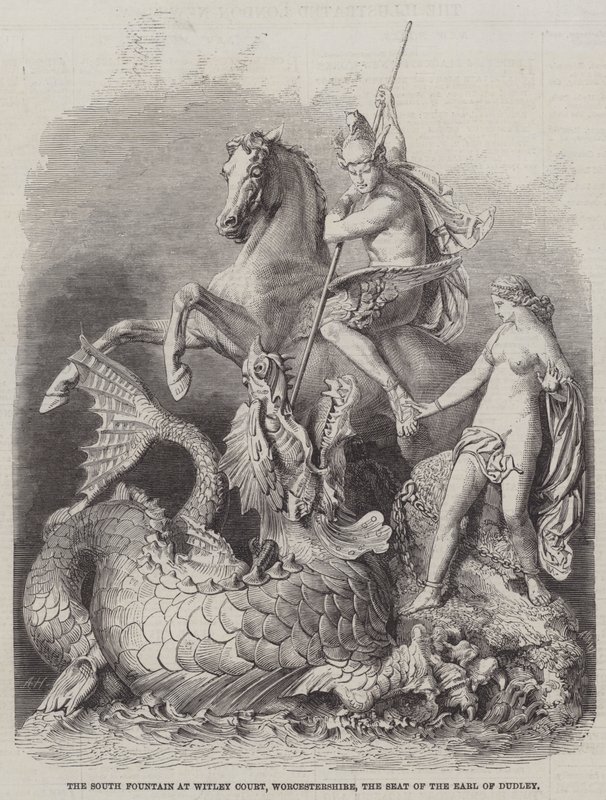 Södra fontänen vid Witley Court, Worcestershire, säte för Earl of Dudley av Arthur Hopkins