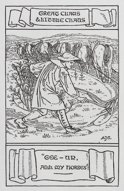 Hans Christian Andersen: Store Claus och Lille Claus (litho) av Arthur Joseph Gaskin