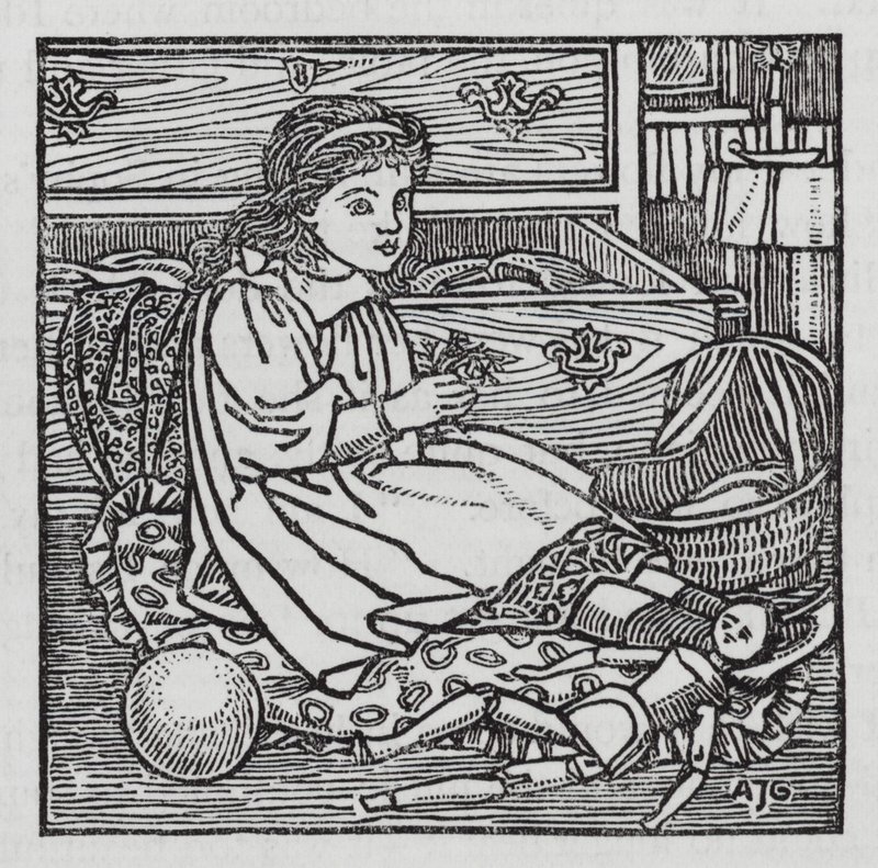 HC Andersen: Lilla Idas blommor (litho) av Arthur Joseph Gaskin