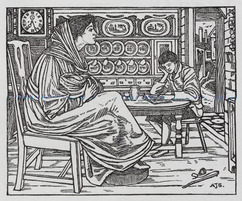 HC Andersen: Little Tuk (litho) av Arthur Joseph Gaskin