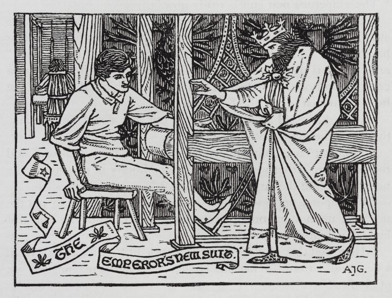 Hans Christian Andersen: Kejsarens nya kostym (litho) av Arthur Joseph Gaskin