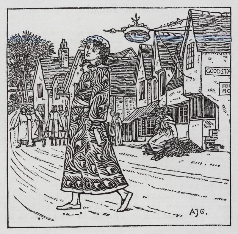 HC Andersen: Flickan som trampade på limpan (litho) av Arthur Joseph Gaskin