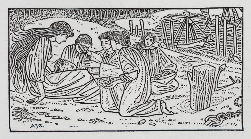 HC Andersen: Den lilla sjöjungfrun (litho) av Arthur Joseph Gaskin