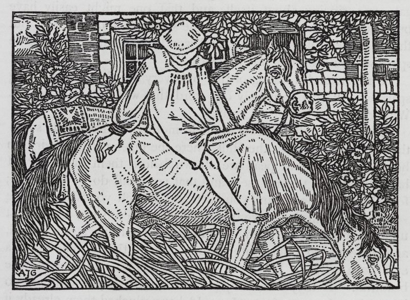 Hans Christian Andersen: Grannfamiljerna (litho) av Arthur Joseph Gaskin