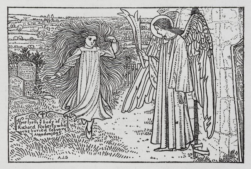 Hans Christian Andersen: De röda skorna (litho) av Arthur Joseph Gaskin