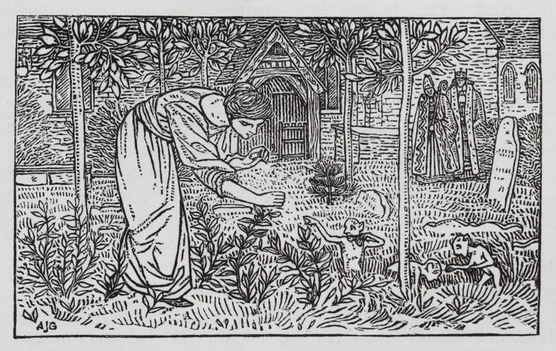 Hans Christian Andersen: De vilda svanarna (litho) av Arthur Joseph Gaskin