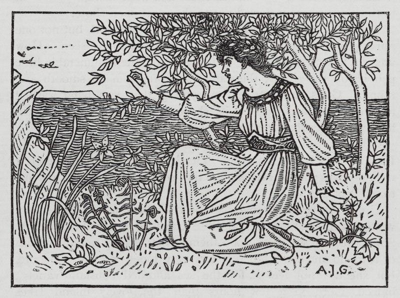 Hans Christian Andersen: De vilda svanarna (litho) av Arthur Joseph Gaskin