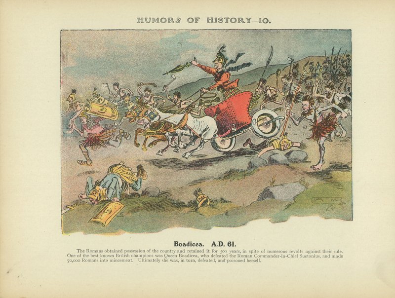 Boadicea. A.D. 61 (färglitografi) av Arthur Moreland
