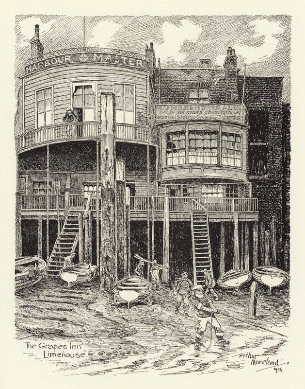 The Grapes Inn, Limehouse (litografi) av Arthur Moreland