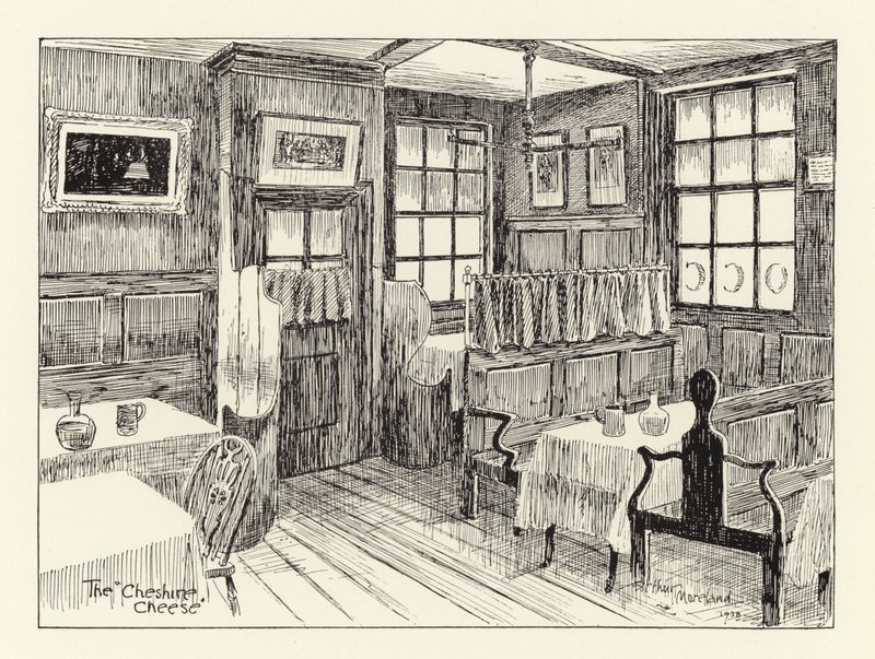 Ye Olde Cheshire Cheese (litografi) av Arthur Moreland