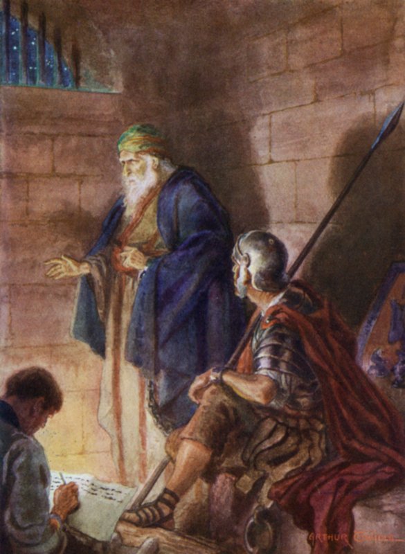 Paul i fängelse (färg litho) av Arthur Twidle