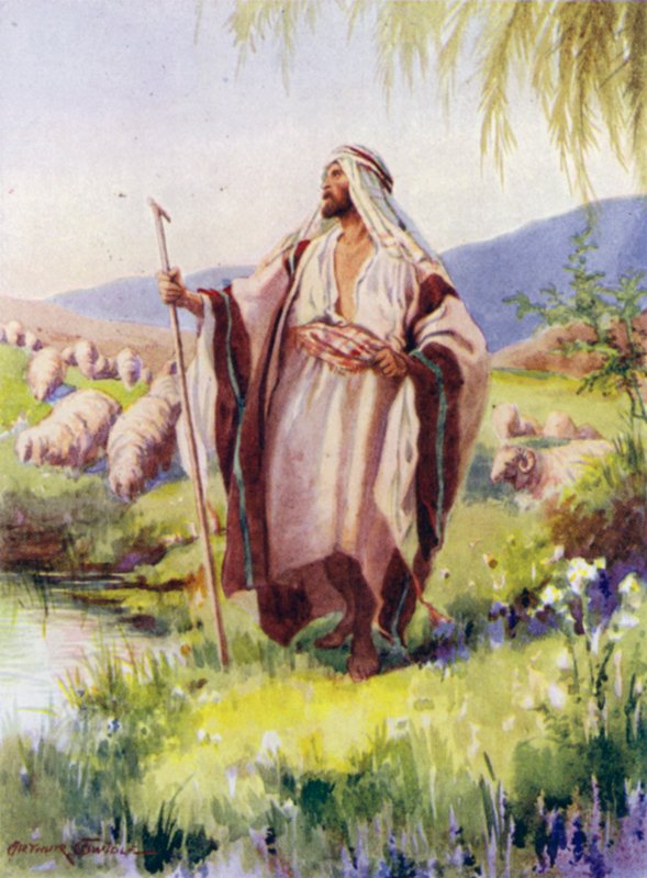 Herren är min herde (färg litho) av Arthur Twidle