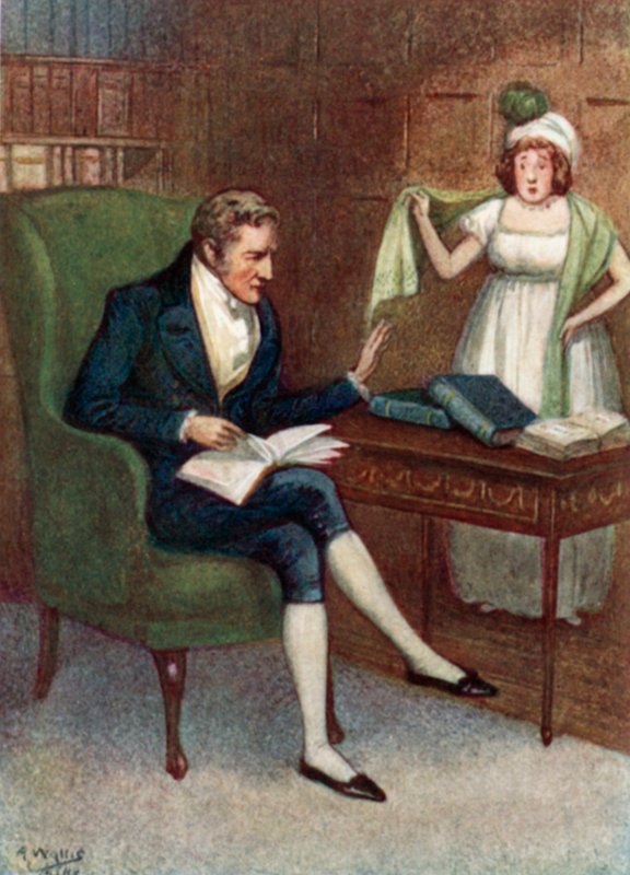 Illustration för Pride and Prejudice av Jane Austen av Arthur Wallis Mills