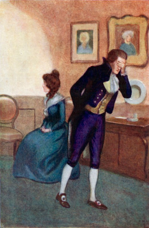 Illustration för förnuft och förnuft av Jane Austen av Arthur Wallis Mills
