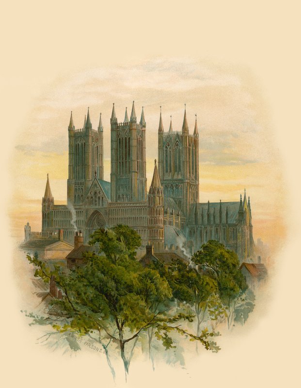 Lincoln Cathedral, sydvästra av Arthur Wilde Parsons