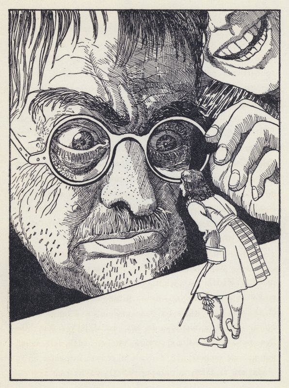 Illustration för Gullivers resor av Jonathan Swift (litho) av Artus Scheiner