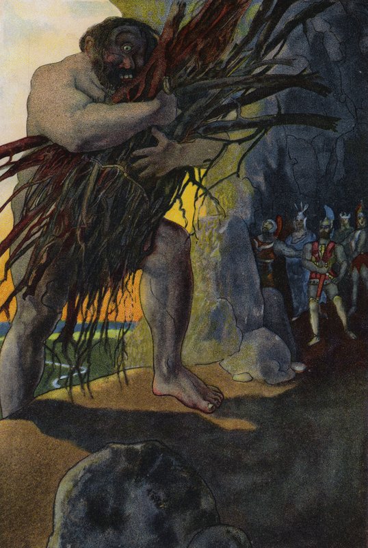 Odysseus och hans följeslagare i Cyclops Polyphemus grotta av Artus Scheiner
