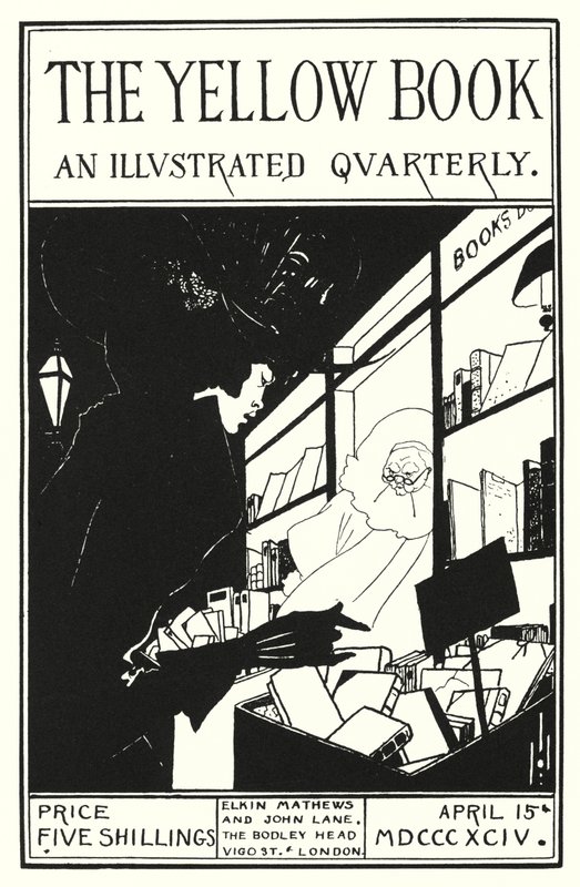Design för omslaget till The Yellow Book-prospektet av Aubrey Beardsley