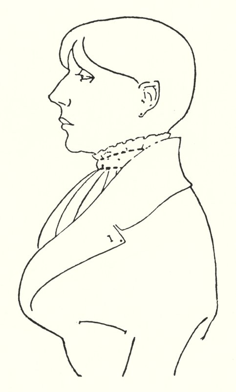 Konturporträtt av sig själv av Aubrey Beardsley