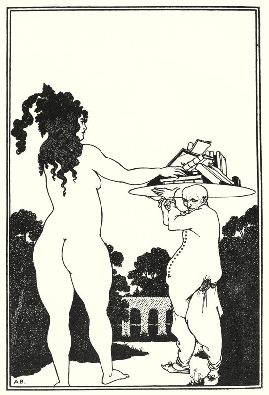 Aubrey Beardsleys boktavla (gravyr) av Aubrey (after) Beardsley