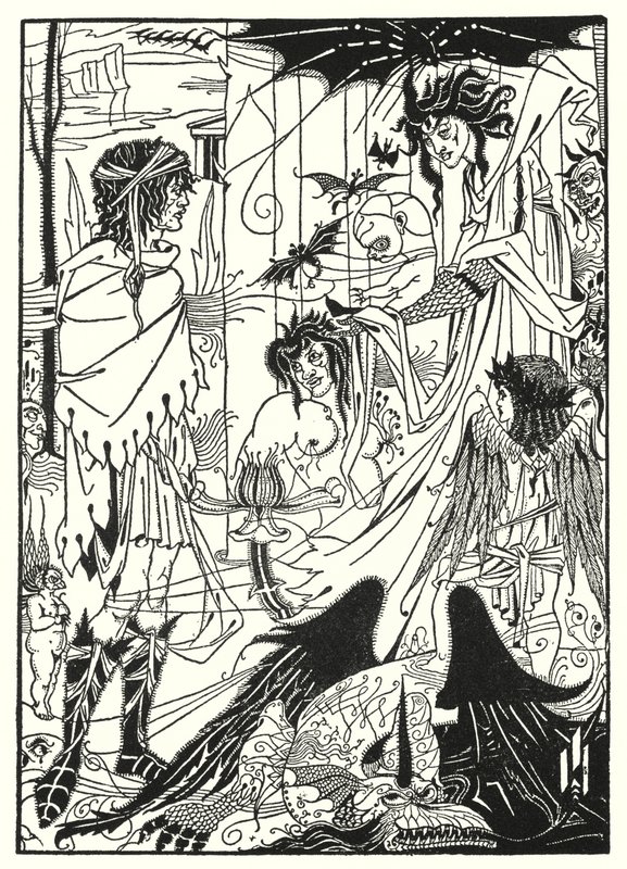 Drömmar (gravyr) av Aubrey (after) Beardsley