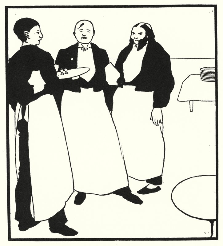 Cafe Boys (gravyr) av Aubrey (after) Beardsley