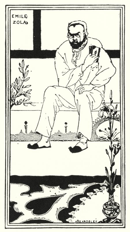 Porträtt av Emile Zola (gravyr) av Aubrey (after) Beardsley