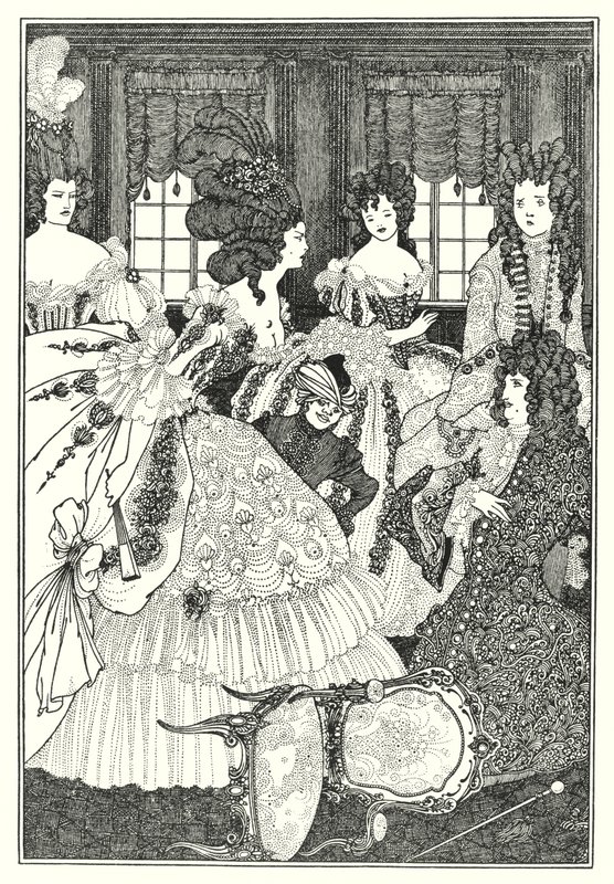 Slaget vid Beaux och Belles (gravyr) av Aubrey (after) Beardsley