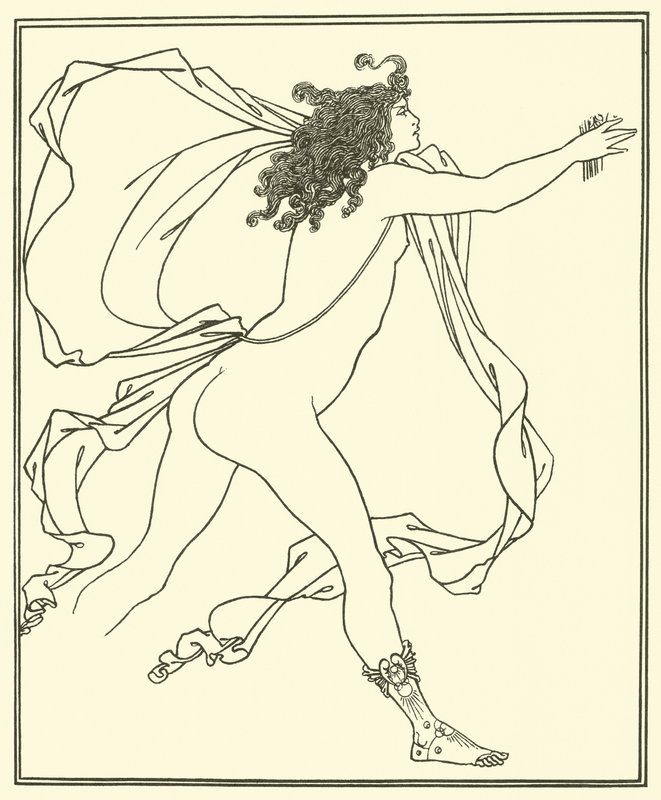 Apollo förföljer Daphne av Aubrey Beardsley